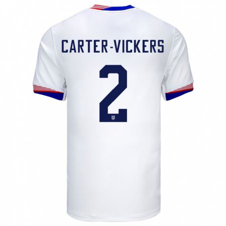 Kandiny Férfi Egyesült Államok Cameron Carter-Vickers #2 Fehér Hazai Jersey 24-26 Mez Póló Ing