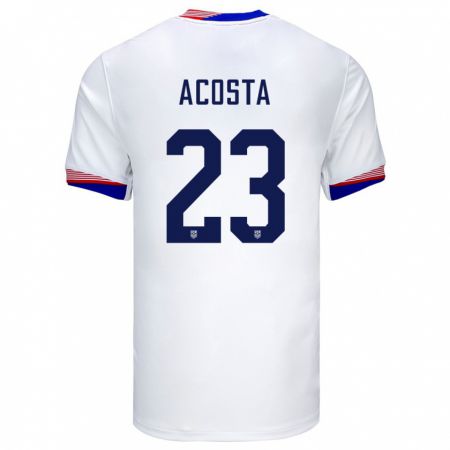 Kandiny Férfi Egyesült Államok Kellyn Acosta #23 Fehér Hazai Jersey 24-26 Mez Póló Ing