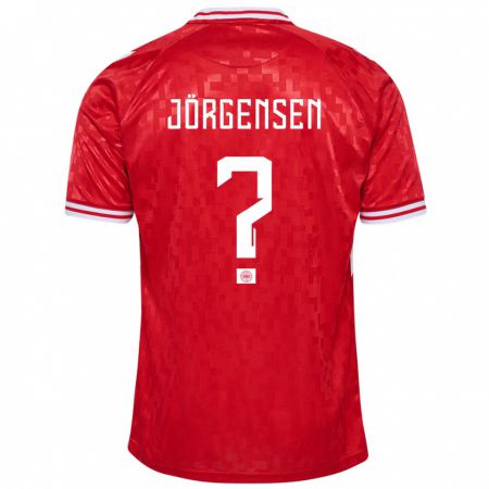Kandiny Férfi Dánia Thomas Jörgensen #0 Piros Hazai Jersey 24-26 Mez Póló Ing