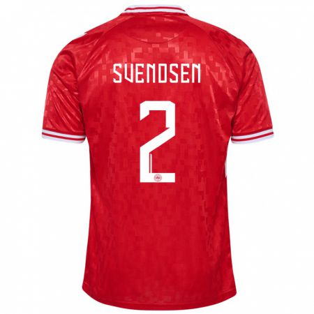 Kandiny Férfi Dánia Oliver Svendsen #2 Piros Hazai Jersey 24-26 Mez Póló Ing
