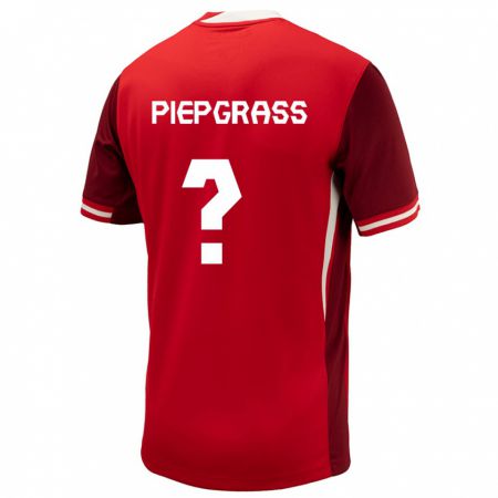 Kandiny Férfi Kanada Max Piepgrass #0 Piros Hazai Jersey 24-26 Mez Póló Ing