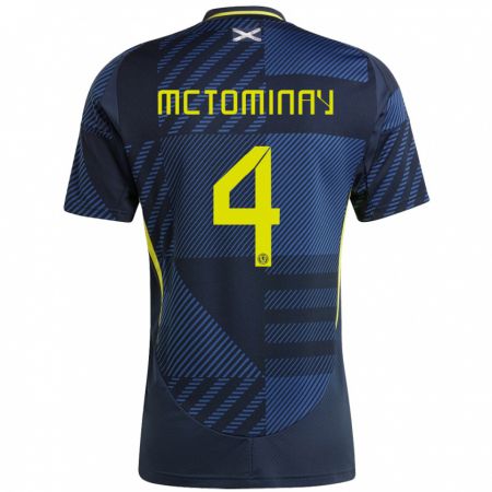 Kandiny Férfi Skócia Scott Mctominay #4 Sötétkék Hazai Jersey 24-26 Mez Póló Ing