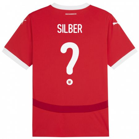 Kandiny Férfi Ausztria Fabian Silber #0 Piros Hazai Jersey 24-26 Mez Póló Ing