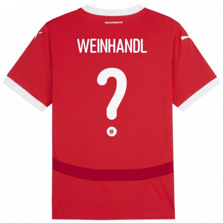 Kandiny Férfi Ausztria Luca Weinhandl #0 Piros Hazai Jersey 24-26 Mez Póló Ing
