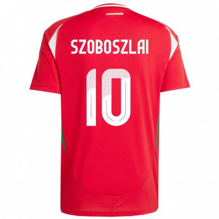 Kandiny Férfi Magyarország Dominik Szoboszlai #10 Piros Hazai Jersey 24-26 Mez Póló Ing