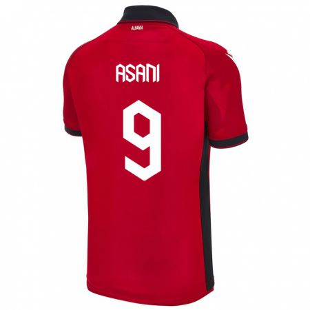 Kandiny Férfi Albania Jasir Asani #9 Piros Hazai Jersey 24-26 Mez Póló Ing
