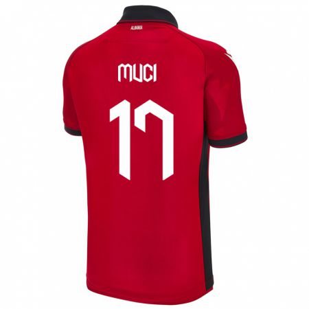 Kandiny Férfi Albania Ernest Muci #17 Piros Hazai Jersey 24-26 Mez Póló Ing