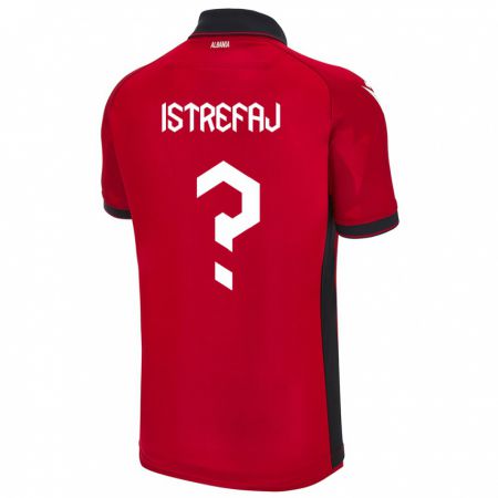 Kandiny Férfi Albania Djellza Istrefaj #0 Piros Hazai Jersey 24-26 Mez Póló Ing