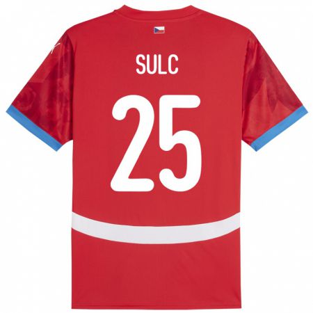 Kandiny Férfi Csehország Pavel Sulc #25 Piros Hazai Jersey 24-26 Mez Póló Ing