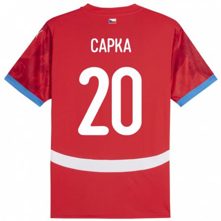 Kandiny Férfi Csehország Filip Capka #20 Piros Hazai Jersey 24-26 Mez Póló Ing