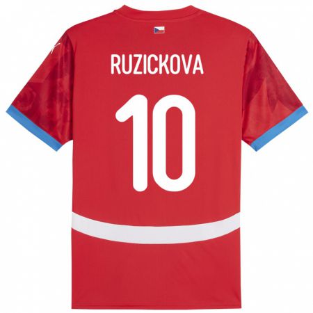 Kandiny Férfi Csehország Kristýna Růžičková #10 Piros Hazai Jersey 24-26 Mez Póló Ing