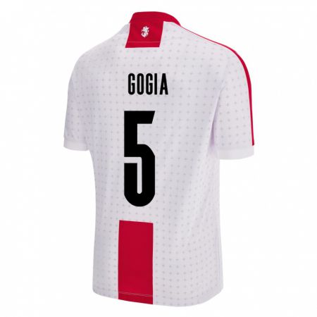 Kandiny Férfi Grúzia Gigi Gogia #5 Fehér Hazai Jersey 24-26 Mez Póló Ing