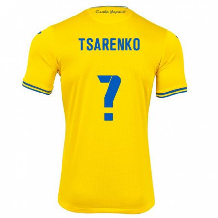 Kandiny Férfi Ukrajna Anton Tsarenko #0 Sárga Hazai Jersey 24-26 Mez Póló Ing