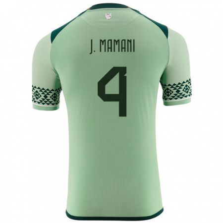 Kandiny Férfi Bolívia Jhylian Mary Mamani #4 Világos Zöld Hazai Jersey 24-26 Mez Póló Ing