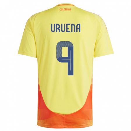 Kandiny Férfi Kolumbia Gabriela Urueña #9 Sárga Hazai Jersey 24-26 Mez Póló Ing