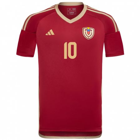 Kandiny Férfi Venezuela Enyerliannys Higuera #10 Burgundia Hazai Jersey 24-26 Mez Póló Ing