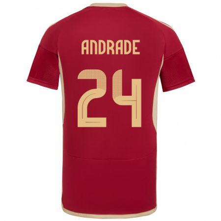 Kandiny Férfi Venezuela Kervin Andrade #24 Burgundia Hazai Jersey 24-26 Mez Póló Ing