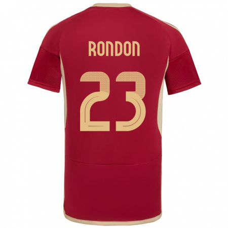 Kandiny Férfi Venezuela Salomón Rondón #23 Burgundia Hazai Jersey 24-26 Mez Póló Ing