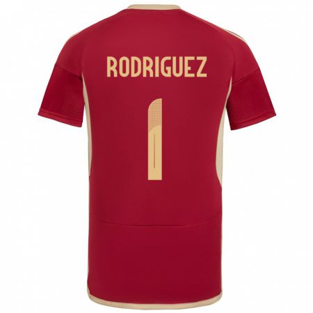 Kandiny Férfi Venezuela Samuel Rodriguez #1 Burgundia Hazai Jersey 24-26 Mez Póló Ing