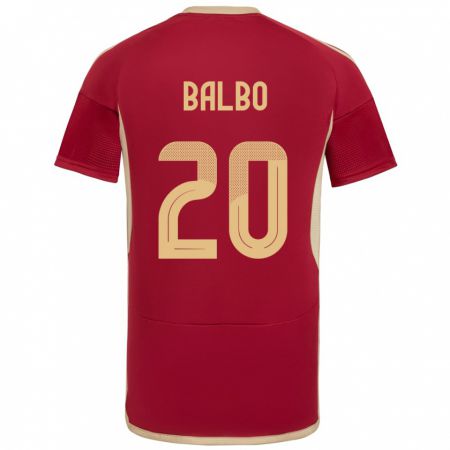 Kandiny Férfi Venezuela Luis Balbo #20 Burgundia Hazai Jersey 24-26 Mez Póló Ing