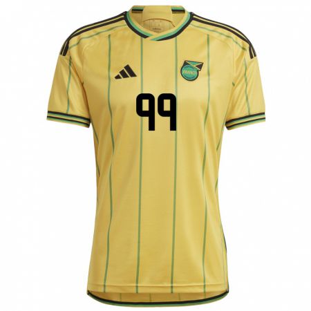 Kandiny Férfi Jamaica Malikae Dayes #99 Sárga Hazai Jersey 24-26 Mez Póló Ing