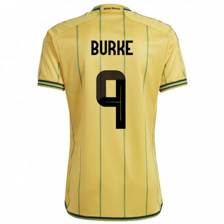 Kandiny Férfi Jamaica Cory Burke #9 Sárga Hazai Jersey 24-26 Mez Póló Ing