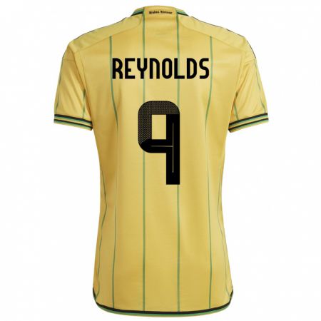 Kandiny Férfi Jamaica Fabian Reynolds #9 Sárga Hazai Jersey 24-26 Mez Póló Ing