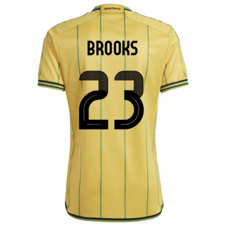 Kandiny Férfi Jamaica Liya Brooks #23 Sárga Hazai Jersey 24-26 Mez Póló Ing