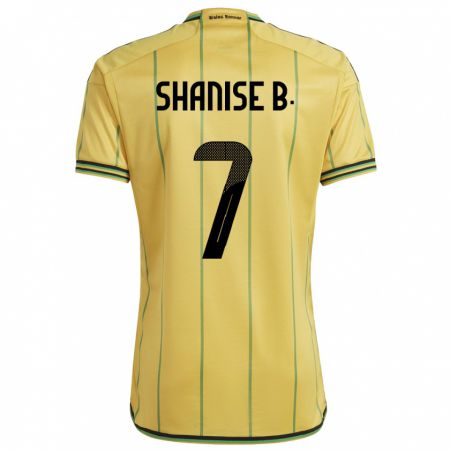 Kandiny Férfi Jamaica Shanise Buckley #7 Sárga Hazai Jersey 24-26 Mez Póló Ing