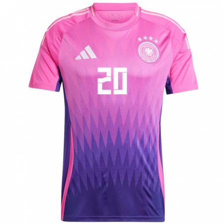 Kandiny Férfi Németország Lazar Samardzic #20 Pink Lila Idegenbeli Jersey 24-26 Mez Póló Ing
