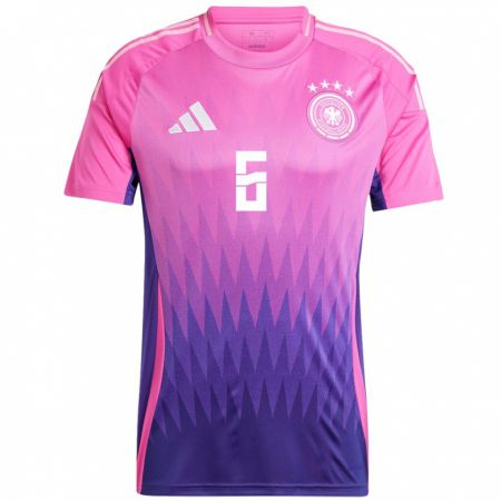 Kandiny Férfi Németország Umut Tohumcu #6 Pink Lila Idegenbeli Jersey 24-26 Mez Póló Ing