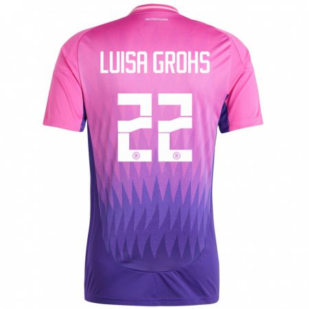 Kandiny Férfi Németország Maria Luisa Grohs #22 Pink Lila Idegenbeli Jersey 24-26 Mez Póló Ing