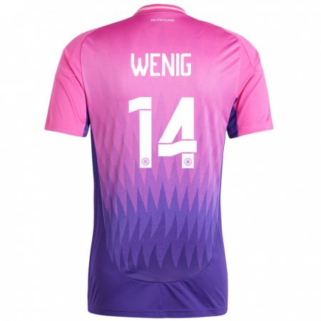 Kandiny Férfi Németország Marcel Wenig #14 Pink Lila Idegenbeli Jersey 24-26 Mez Póló Ing