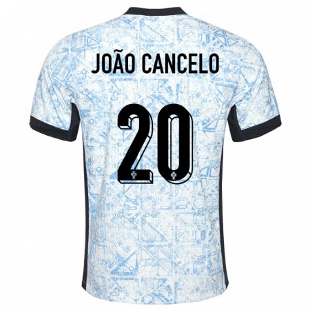 Kandiny Férfi Portugália Joao Cancelo #20 Krémkék Idegenbeli Jersey 24-26 Mez Póló Ing