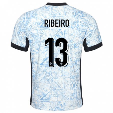 Kandiny Férfi Portugália Antonio Ribeiro #13 Krémkék Idegenbeli Jersey 24-26 Mez Póló Ing