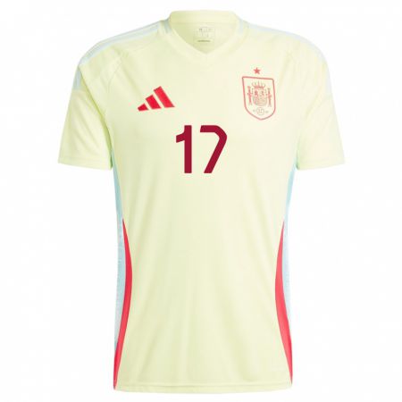 Kandiny Férfi Spanyolország Lucia Garcia #17 Sárga Idegenbeli Jersey 24-26 Mez Póló Ing