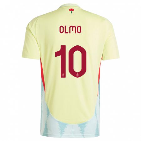 Kandiny Férfi Spanyolország Dani Olmo #10 Sárga Idegenbeli Jersey 24-26 Mez Póló Ing