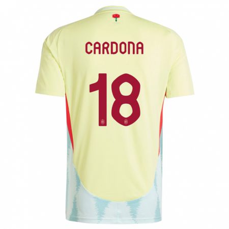 Kandiny Férfi Spanyolország Marta Cardona #18 Sárga Idegenbeli Jersey 24-26 Mez Póló Ing