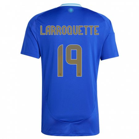 Kandiny Férfi Argentína Mariana Larroquette #19 Kék Idegenbeli Jersey 24-26 Mez Póló Ing