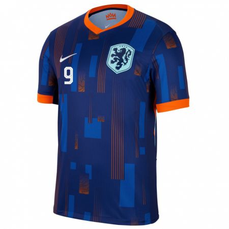 Kandiny Férfi Hollandia Jason Van Duiven #9 Kék Idegenbeli Jersey 24-26 Mez Póló Ing