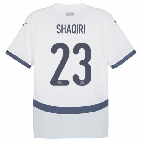 Kandiny Férfi Svájc Xherdan Shaqiri #23 Fehér Idegenbeli Jersey 24-26 Mez Póló Ing