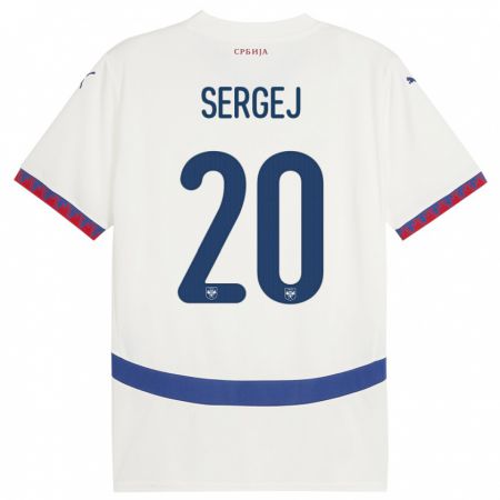 Kandiny Férfi Szerbia Sergej Milinkovic-Savic #20 Fehér Idegenbeli Jersey 24-26 Mez Póló Ing