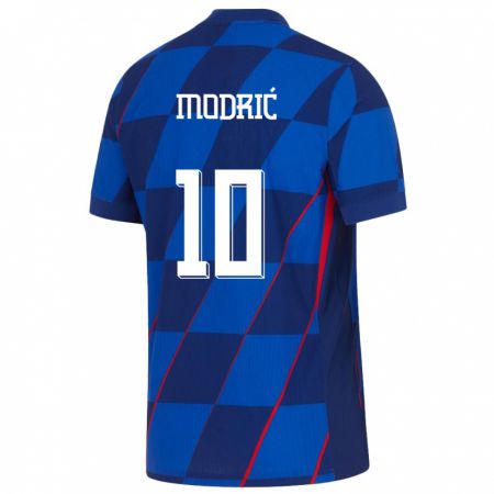 Kandiny Férfi Horvátország Luka Modric #10 Kék Idegenbeli Jersey 24-26 Mez Póló Ing