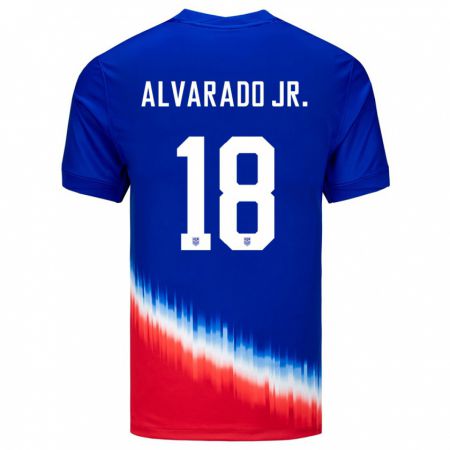 Kandiny Férfi Egyesült Államok Alejandro Alvarado Jr #18 Kék Idegenbeli Jersey 24-26 Mez Póló Ing