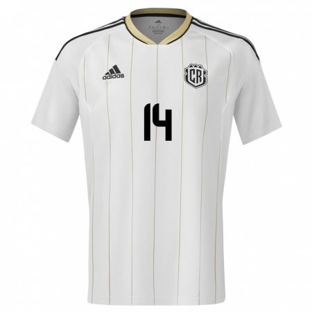 Kandiny Férfi Costa Rica Orlando Galo #14 Fehér Idegenbeli Jersey 24-26 Mez Póló Ing