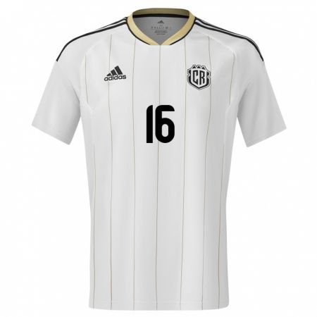 Kandiny Férfi Costa Rica Andrey Salmeron #16 Fehér Idegenbeli Jersey 24-26 Mez Póló Ing