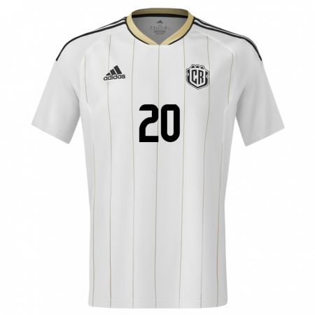 Kandiny Férfi Costa Rica Brandon Aguilera #20 Fehér Idegenbeli Jersey 24-26 Mez Póló Ing