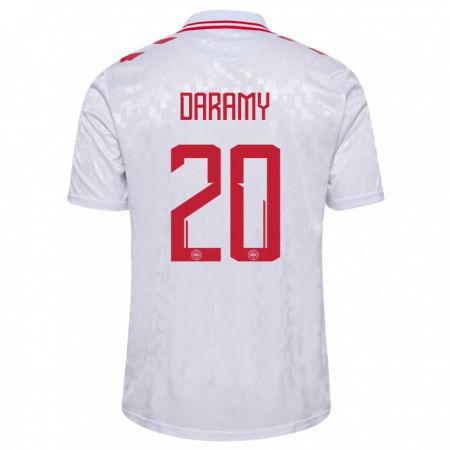 Kandiny Férfi Dánia Mohamed Daramy #20 Fehér Idegenbeli Jersey 24-26 Mez Póló Ing