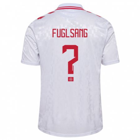 Kandiny Férfi Dánia Adam Fuglsang #0 Fehér Idegenbeli Jersey 24-26 Mez Póló Ing