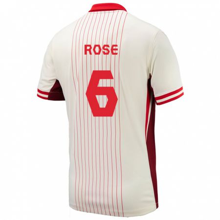 Kandiny Férfi Kanada Deanne Rose #6 Fehér Idegenbeli Jersey 24-26 Mez Póló Ing